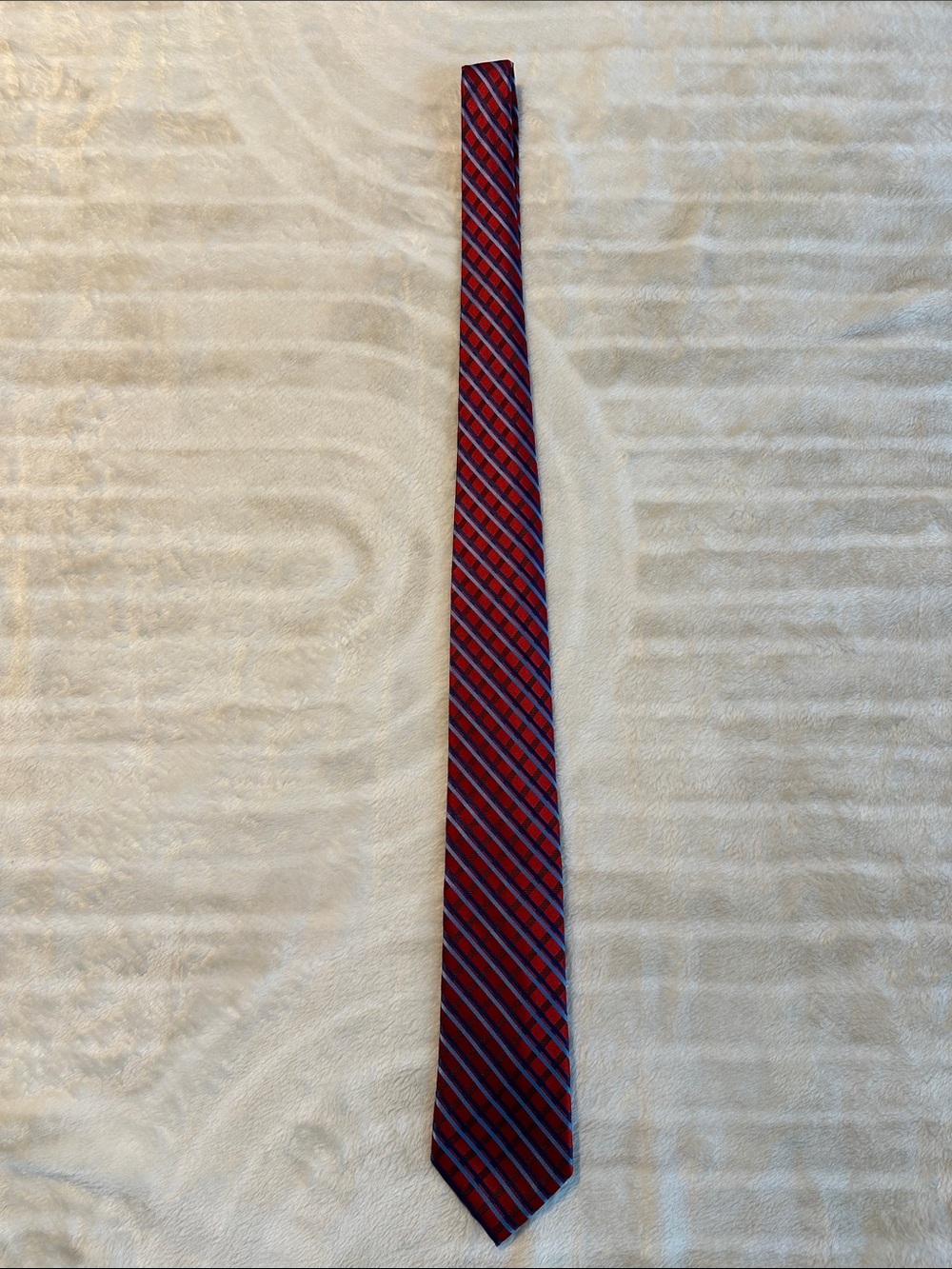 Saddlebred Red and Blue Diagonal Stripe Tie